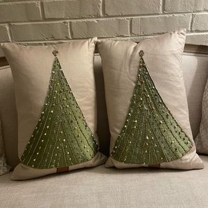 Crate & Barrel Christmas Tree accent pillows
